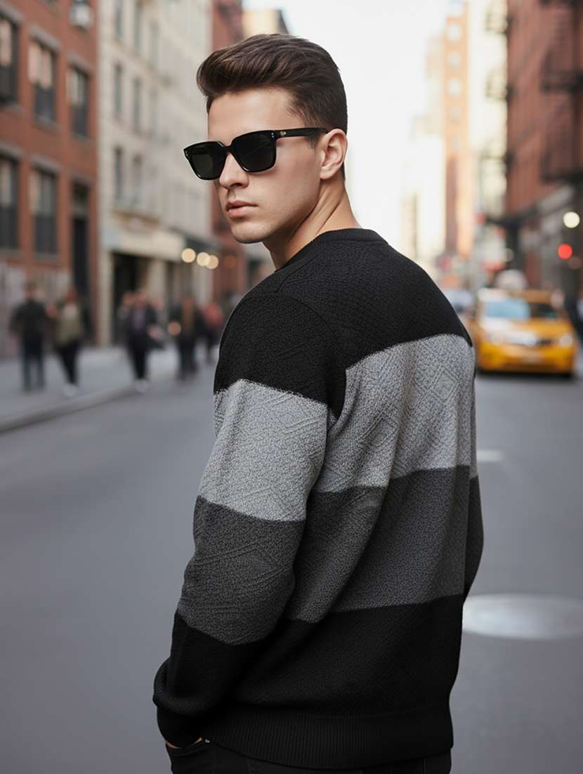 men scolor block long sleeve regular fit pullover  - 22279196 -  Standard Image - 2