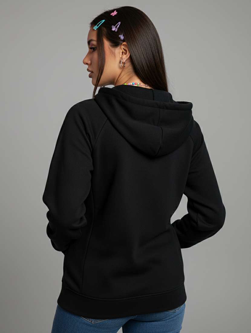 women solid long sleeve hooded sweatshirt - 22279219 -  Standard Image - 2