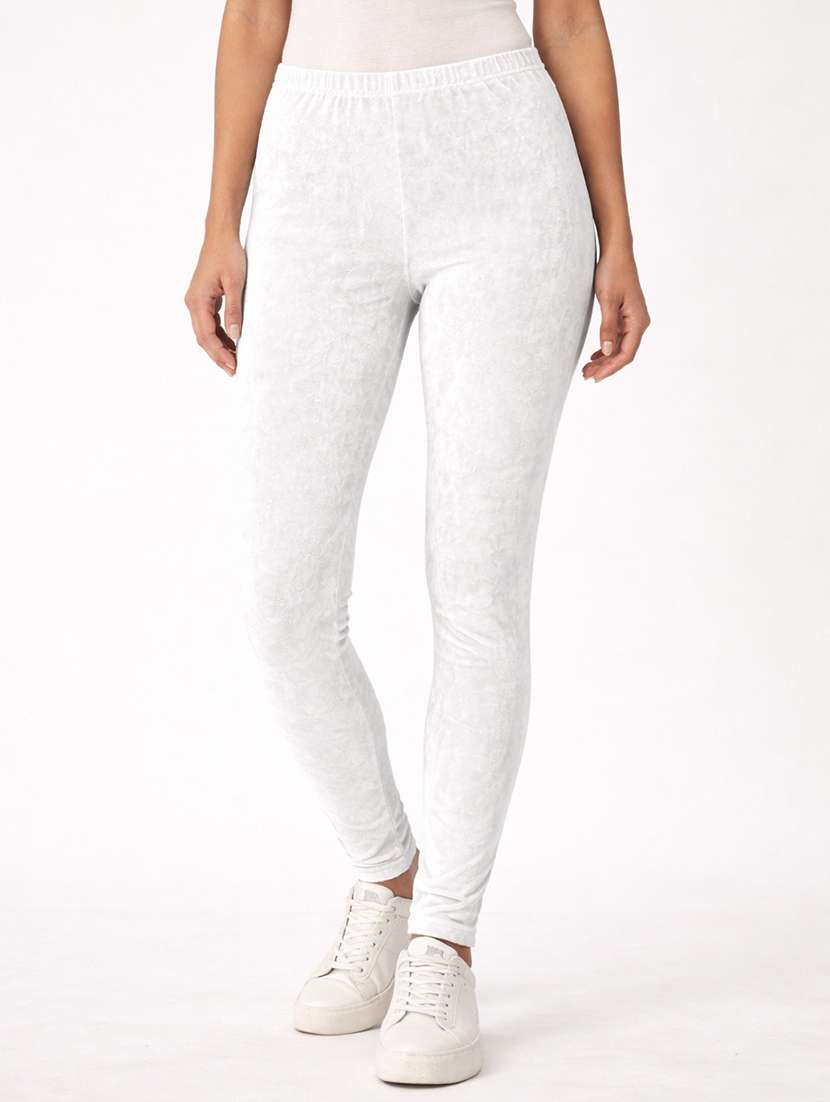 women solid mid rise legging