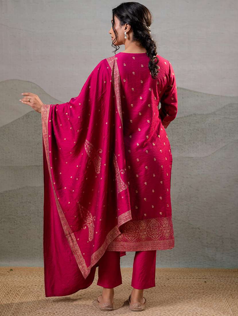 women self design three quarter sleeve kurta pant with dupatta set - 22279291 -  Standard Image - 2