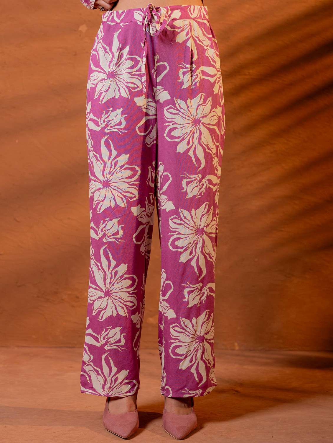 women floral long sleeve shirt & trouser co-ord set - 22279302 -  Standard Image - 2