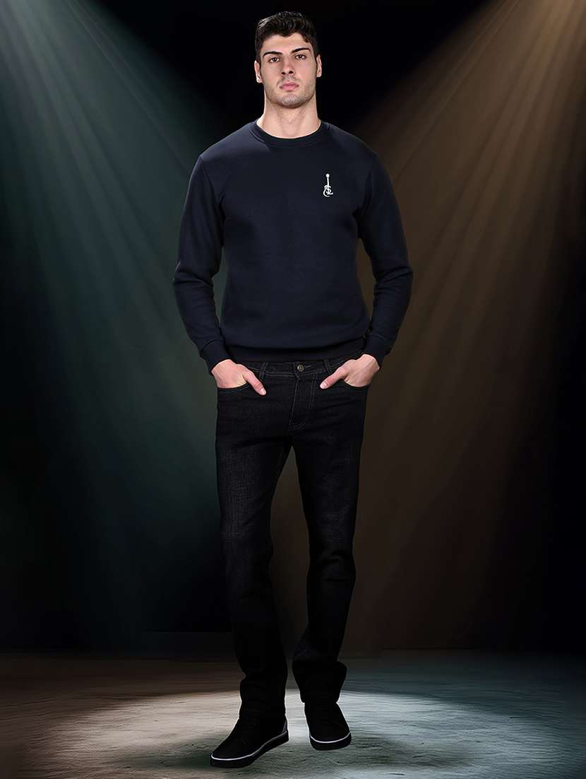 men solid crew neck long sleeve sweatshirt - 22279314 -  Standard Image - 2