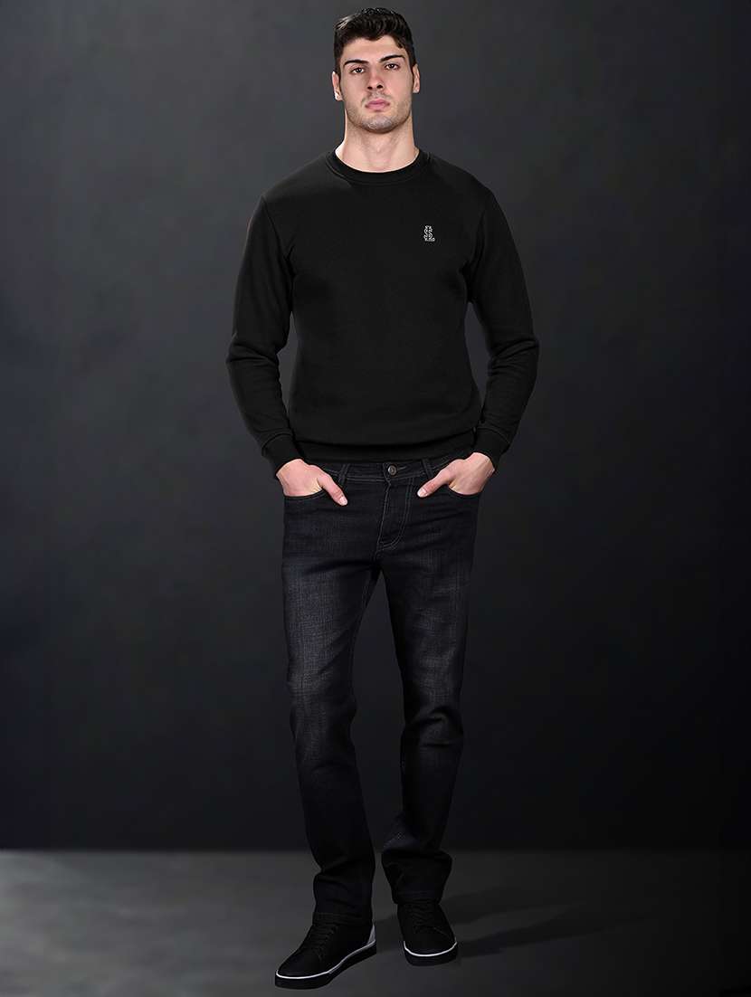 men solid crew neck long sleeve sweatshirt - 22279316 -  Standard Image - 2