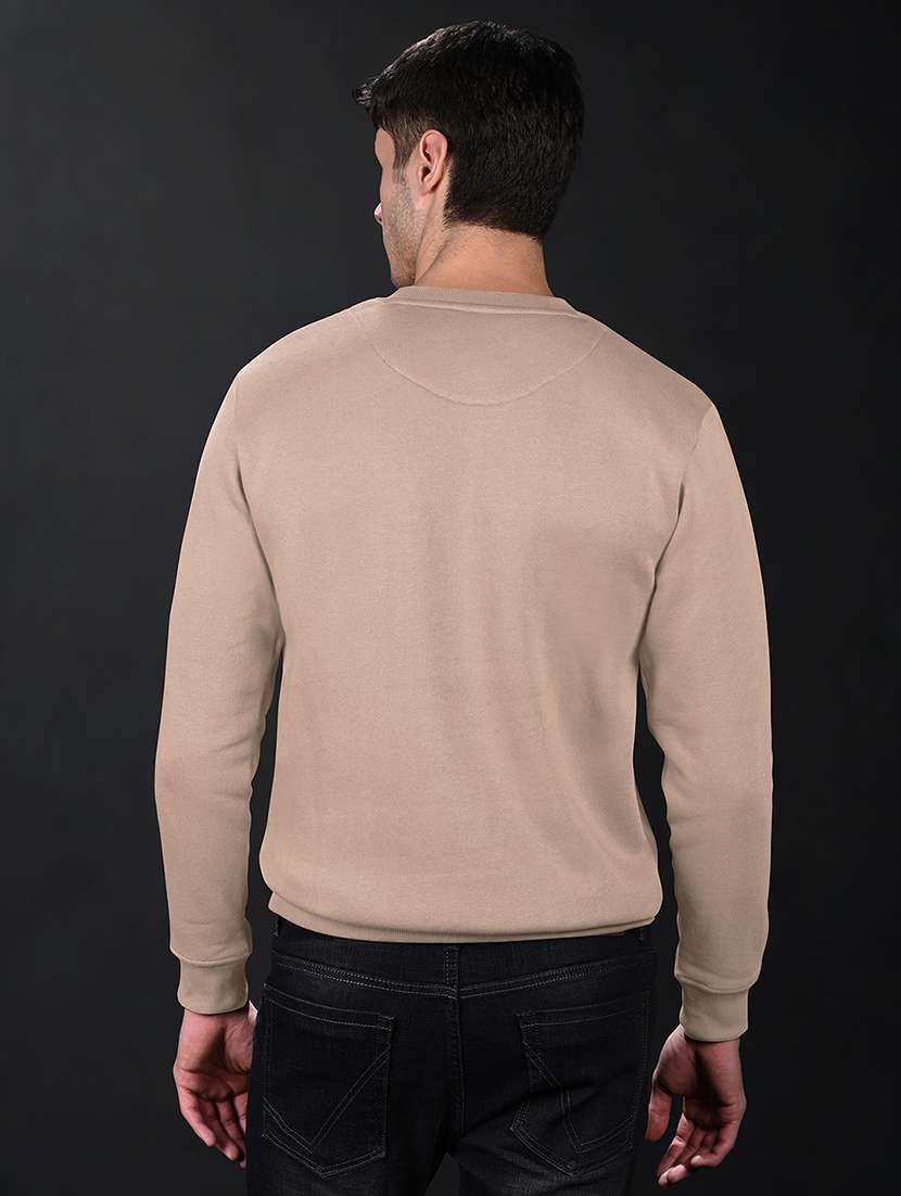 men solid crew neck long sleeve sweatshirt - 22279318 -  Standard Image - 2