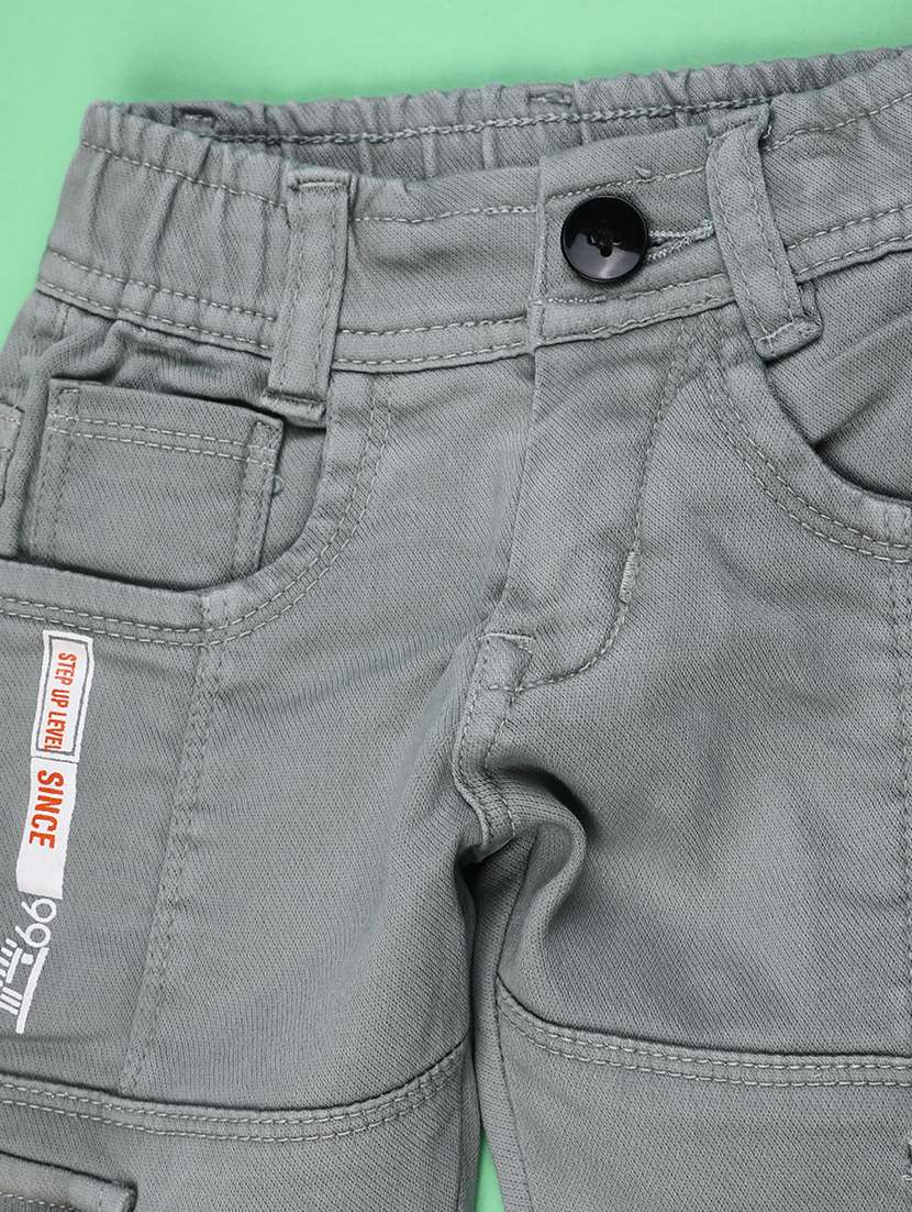 boys solid mid rise regular fit cargo - 22279903 -  Standard Image - 2