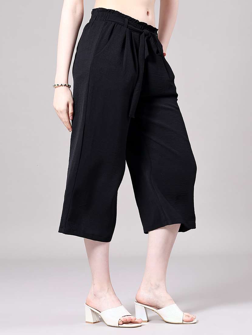 women solid mid rise culottes  - 22279947 -  Standard Image - 2