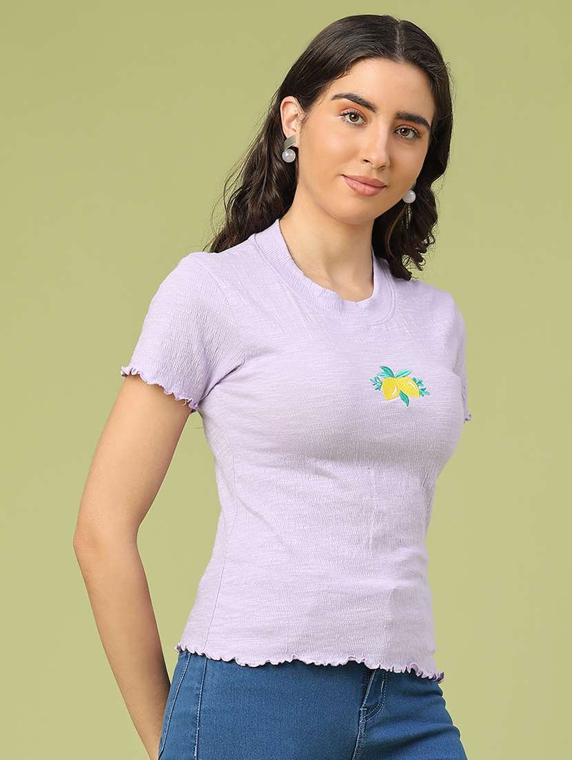 women embeoidered short sleeve t-shirt - 22280008 -  Standard Image - 2