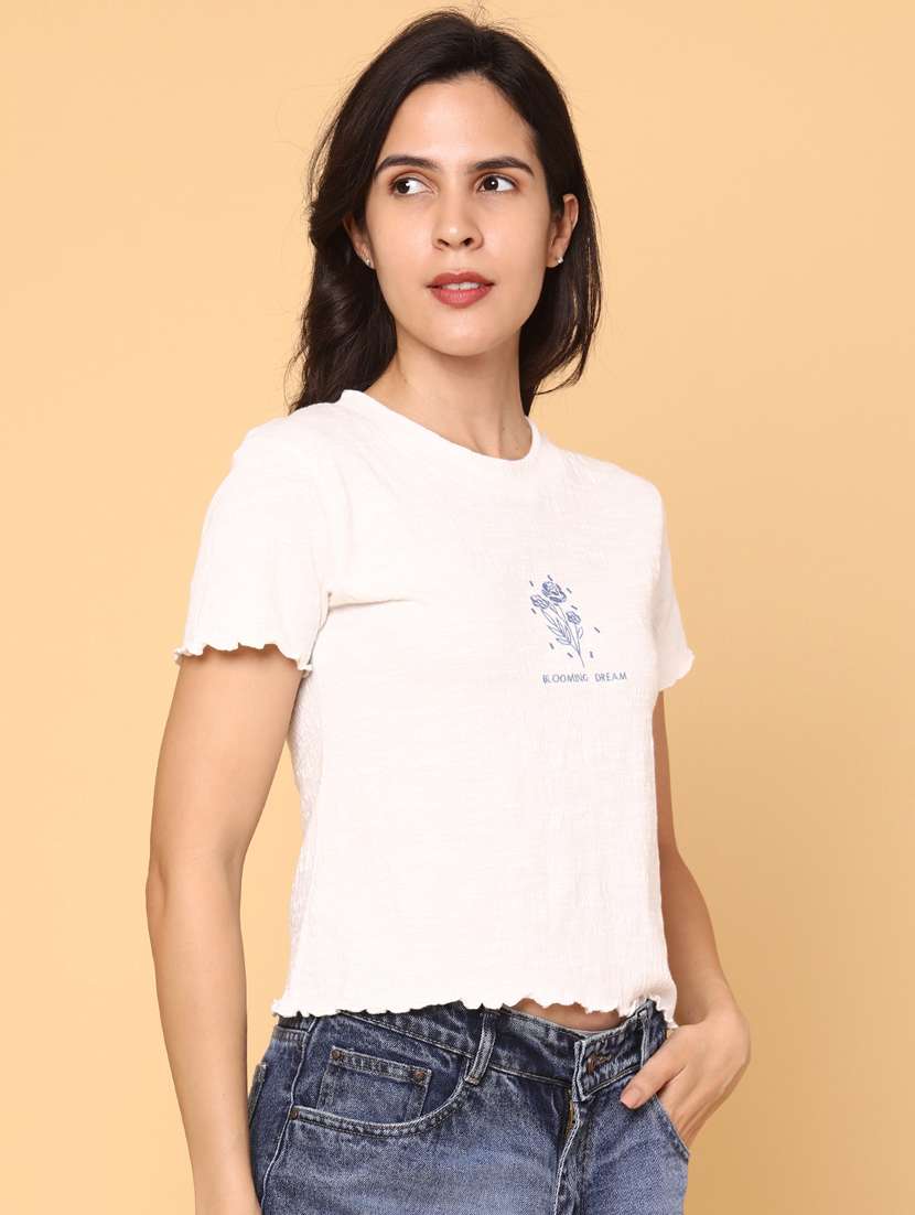 women solid short sleeve t-shirt - 22280017 -  Standard Image - 2