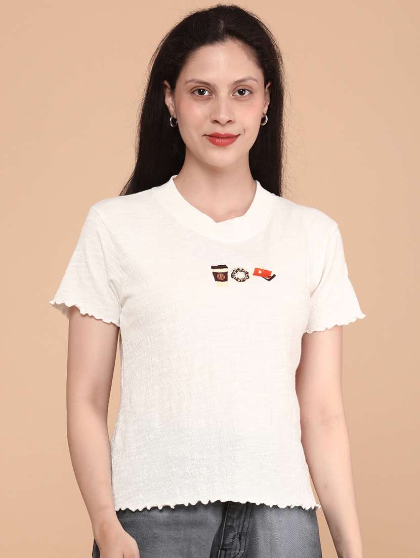 women embroidered short sleeve t-shirt - 22280018 -  Standard Image - 2