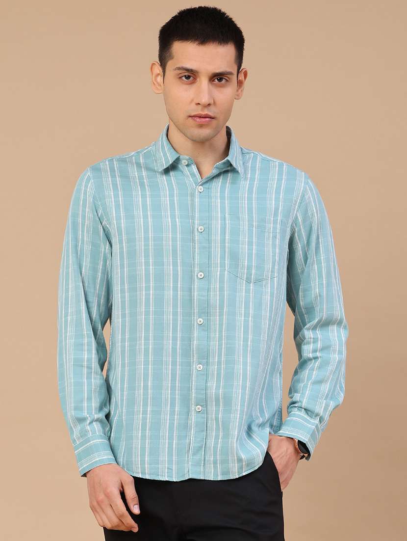 men striped long sleeve regular fit casual shirt - 22280044 -  Standard Image - 2
