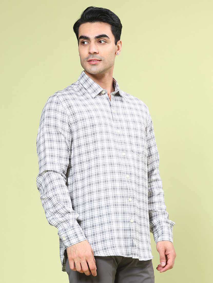 men checkered long sleeve regular fit casual shirt - 22280049 -  Standard Image - 2