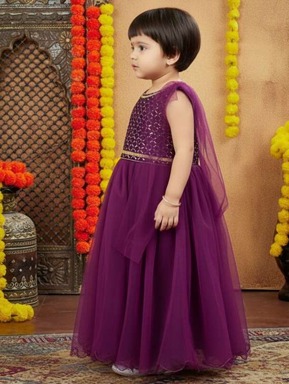 girls embroidered lehenga choli with dupatta set - 22280100 -  Standard Image - 2