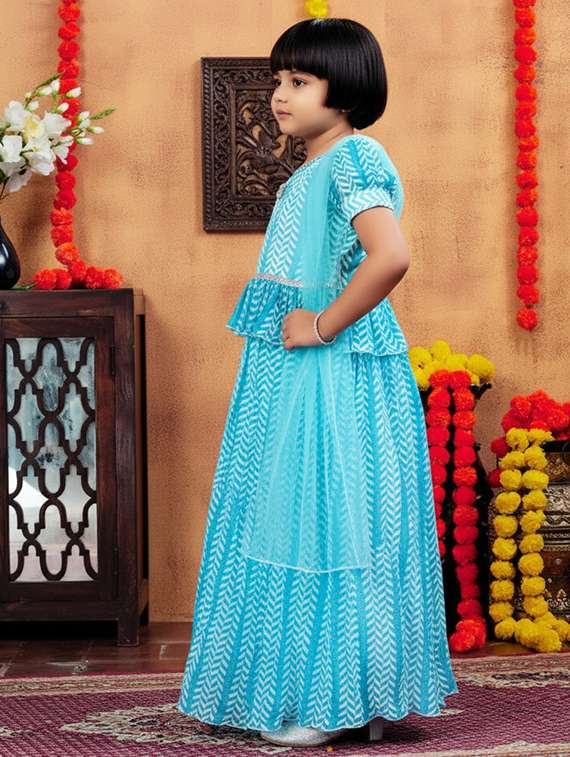 girls printed lehenga choli with dupatta set - 22280102 -  Standard Image - 2