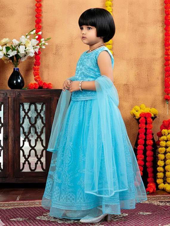 girls embroidered lehenga choli with dupatta set - 22280104 -  Standard Image - 2