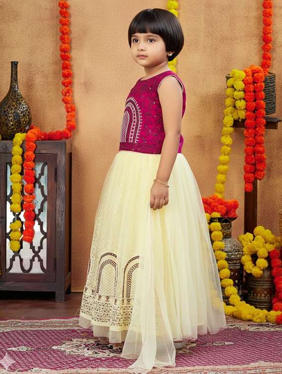 girls embroidered lehenga choli with dupatta set - 22280106 -  Standard Image - 2