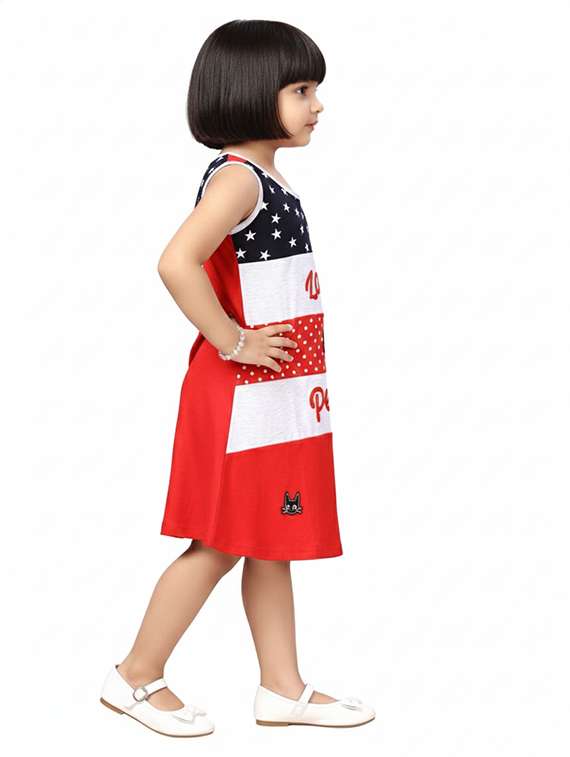 girls printed sleeveless straight dress - 22280149 -  Standard Image - 2