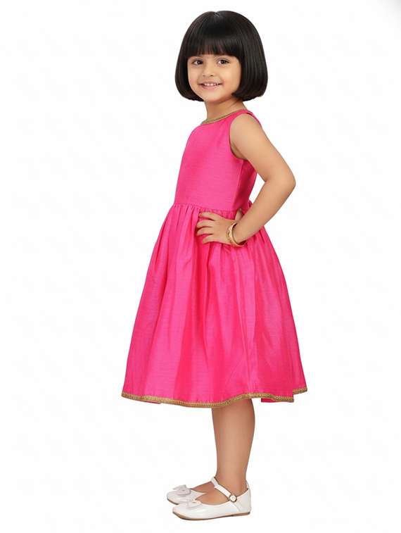 kids solid round neck dress - 22280177 -  Standard Image - 2
