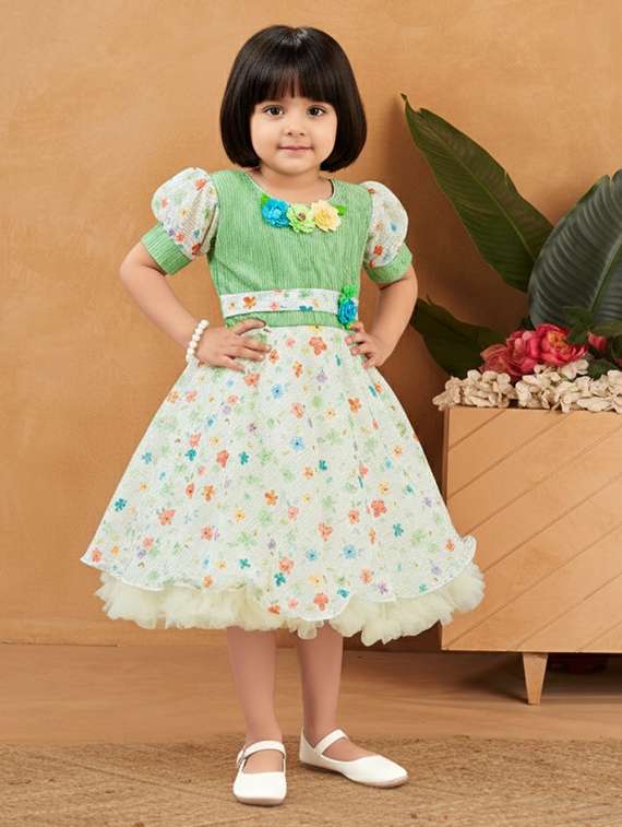 kids floral round neck dress - 22280180 -  Standard Image - 2