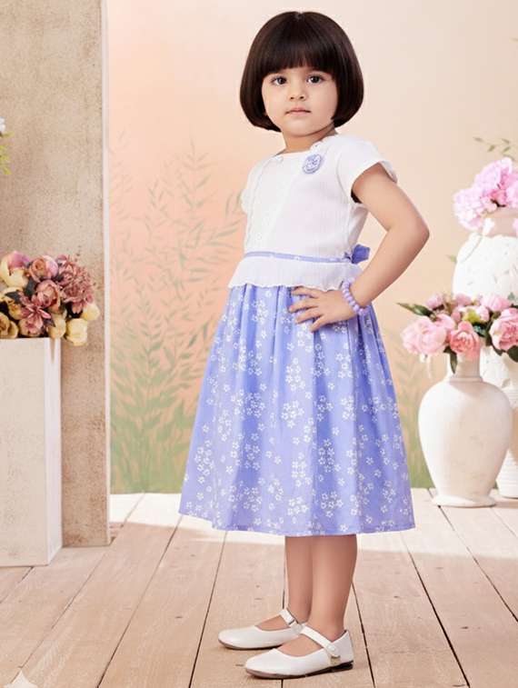 kids floral square neck dress - 22280185 -  Standard Image - 2