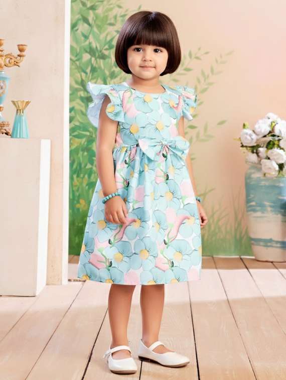 girls printed short sleeve fit & flare dress - 22280194 -  Standard Image - 2
