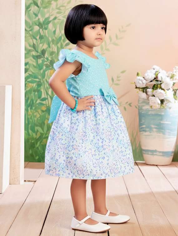 girls printed short sleeve fit & flare dress - 22280202 -  Standard Image - 2