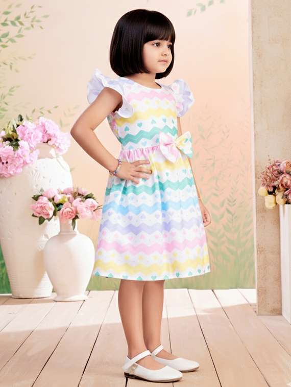 kids printed round neck dress - 22280209 -  Standard Image - 2
