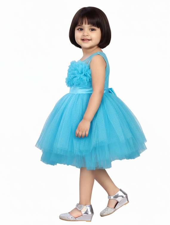 kids solid round neck dress - 22280237 -  Standard Image - 2