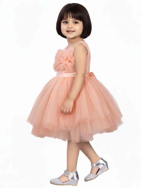 kids solid round neck dress - 22280239 -  Standard Image - 2