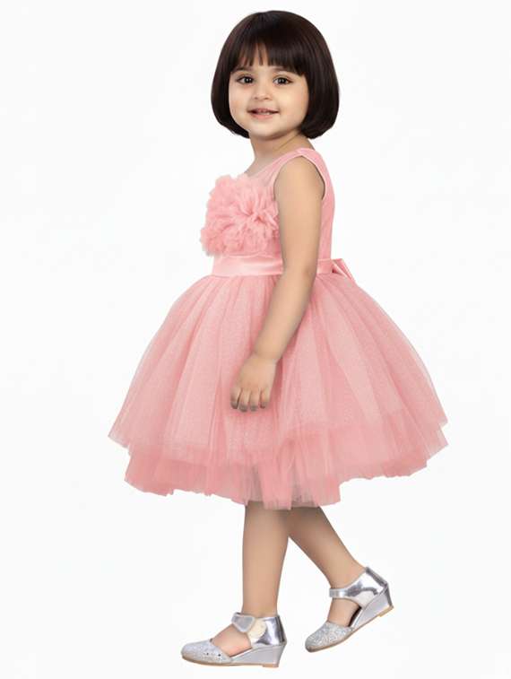 kids solid round neck dress - 22280240 -  Standard Image - 2