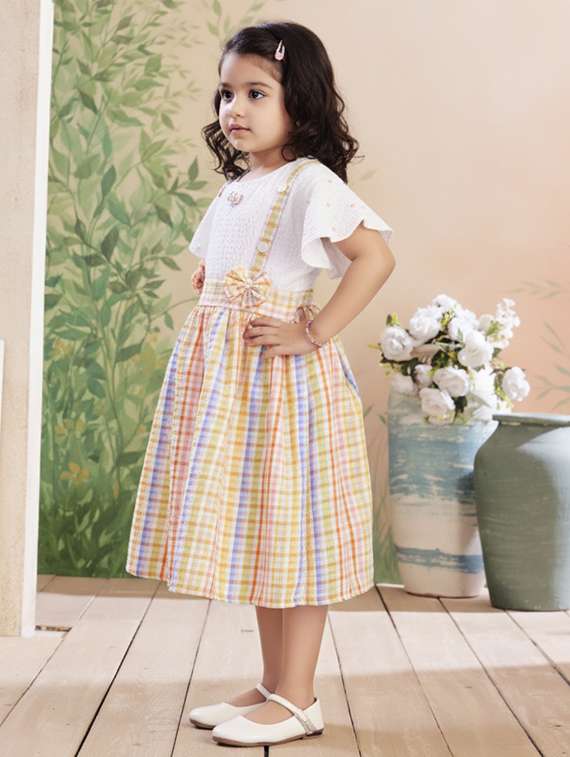 girls checkered round neck dress - 22280267 -  Standard Image - 2