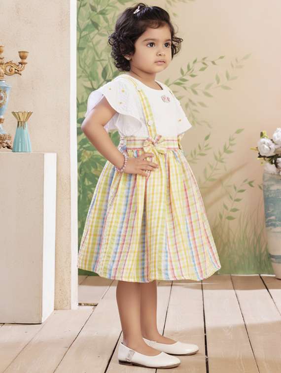 girls checkered round neck dress - 22280269 -  Standard Image - 2