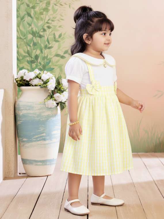 girls checkered round neck dress - 22280271 -  Standard Image - 2