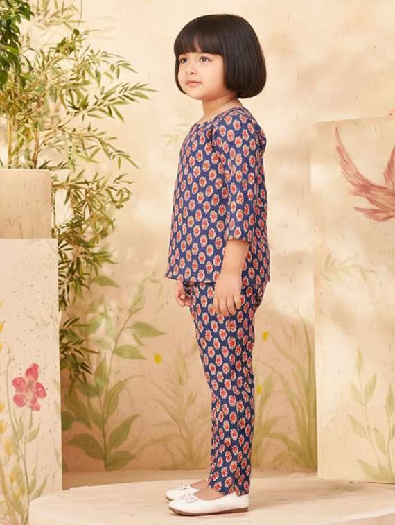 girls printed top & trouser co-ord set - 22280287 -  Standard Image - 2