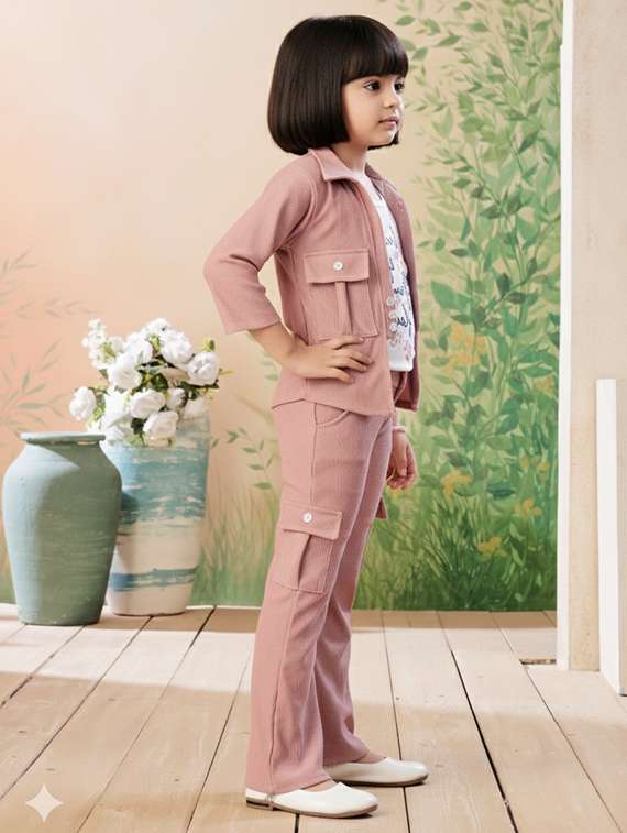 girls printed top and trouser co-ord set - 22280327 -  Standard Image - 2