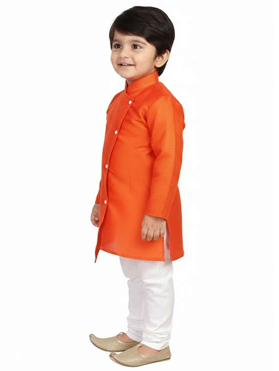 boys solid long sleeve kurta and pyjama set - 22280333 -  Standard Image - 2