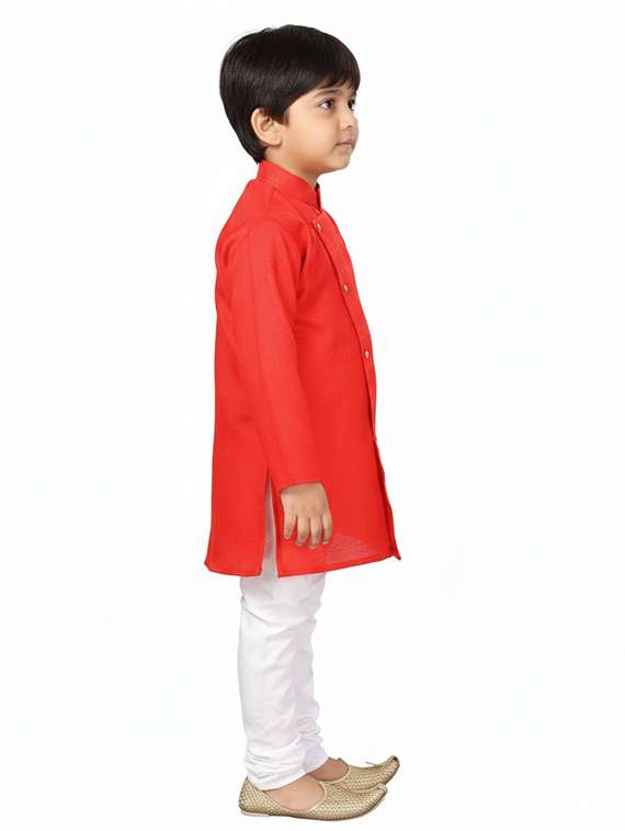 boys solid long sleeve kurta and pyjama set - 22280334 -  Standard Image - 2