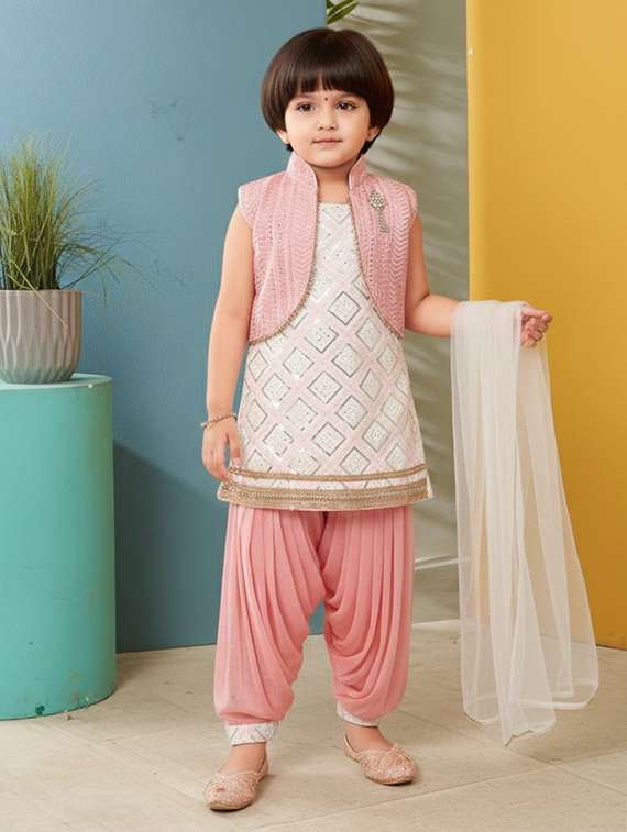 girls kurta and salwar with dupatta set