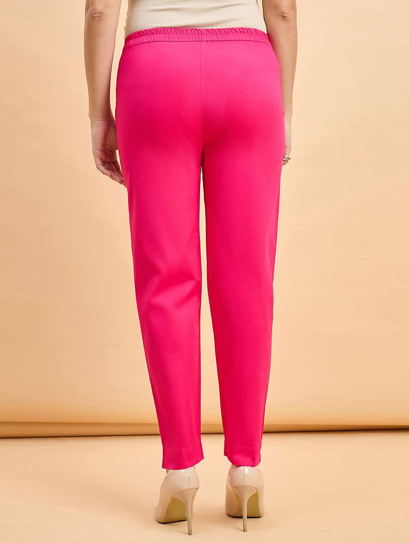 women solid mid rise cigarette pants - 22280411 -  Standard Image - 2