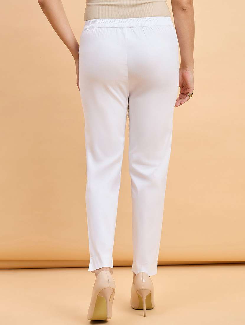 women solid mid rise cigarette pants - 22280412 -  Standard Image - 2