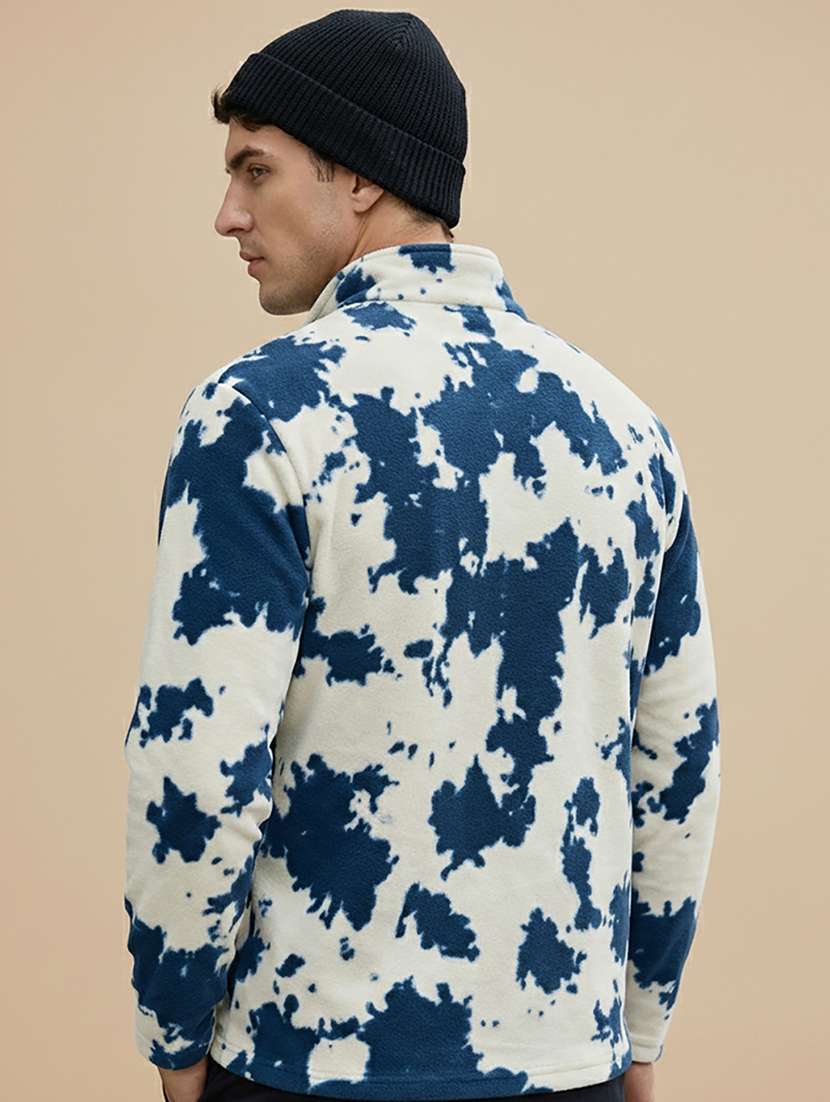 men printed stand collar long sleeve sweatshirt - 22280434 -  Standard Image - 2