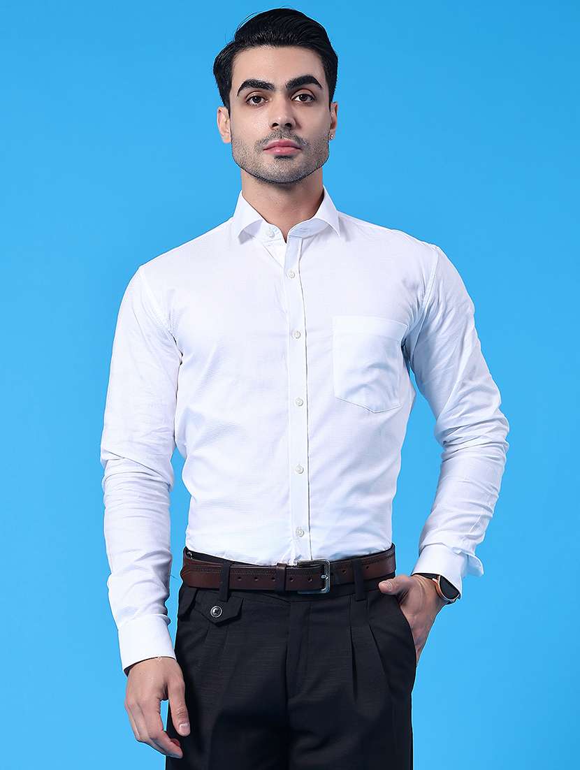 men solid long sleeve slim fit formal shirt - 22280484 -  Standard Image - 2