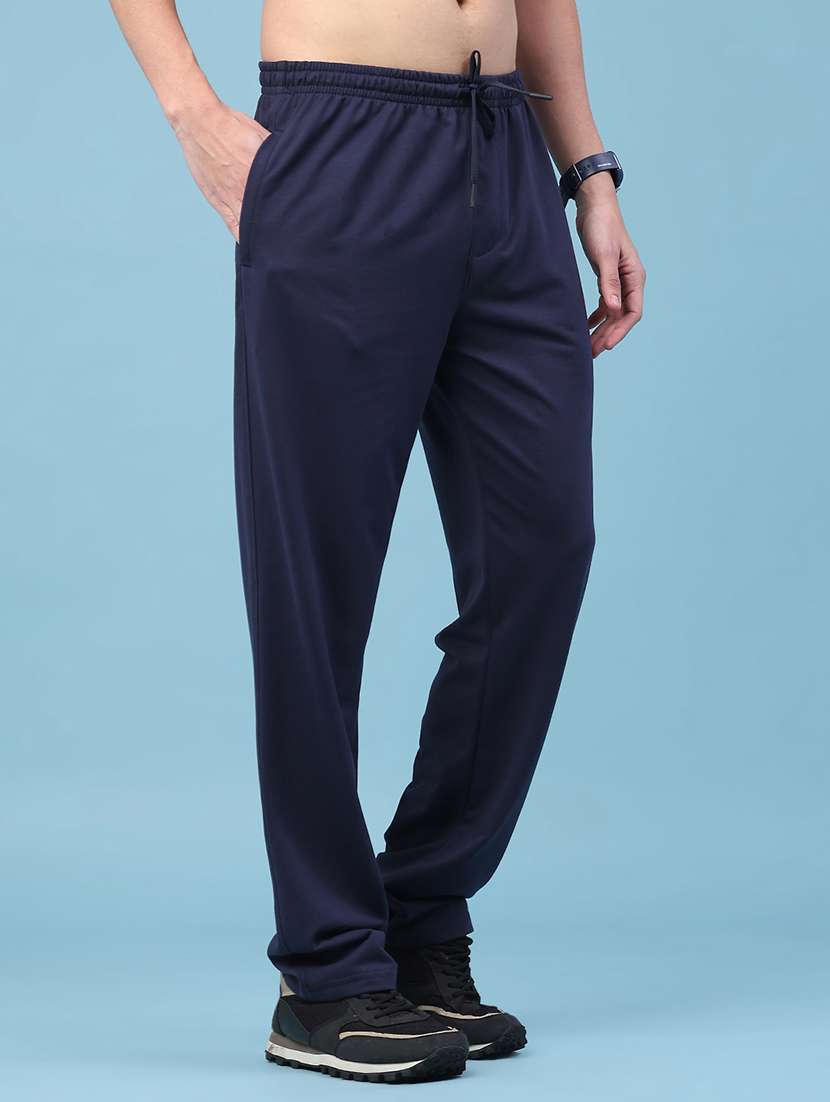 men solid mid rise full length track pant - 22280497 -  Standard Image - 2