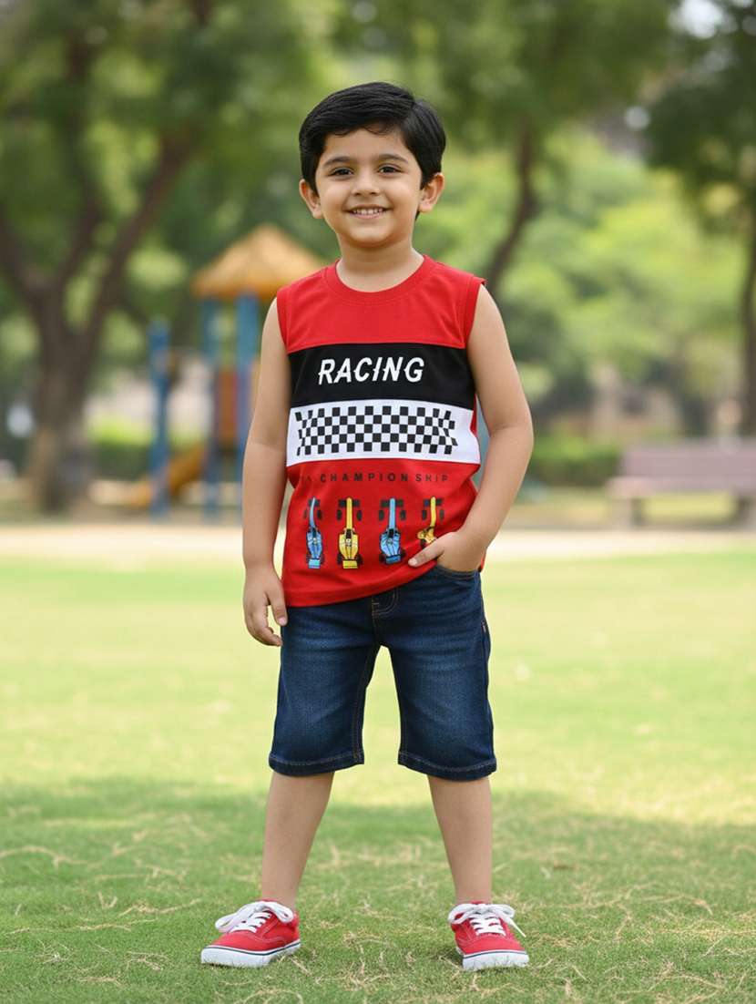 boys printed sleeveless t-shirt - 22280549 -  Standard Image - 2