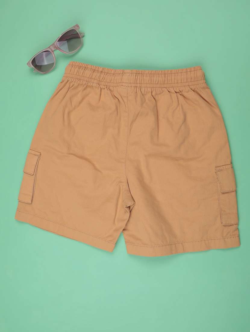 boys solid mid rise regular fit shorts - 22280558 -  Standard Image - 2