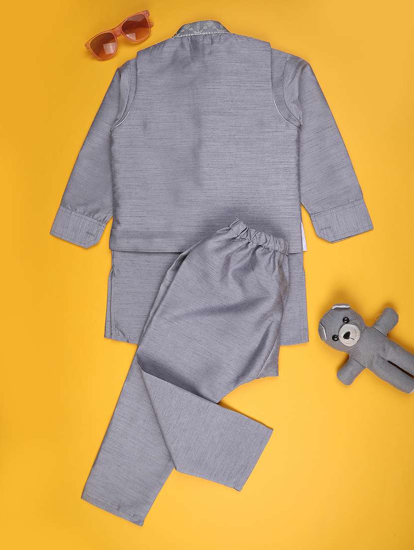 grey cotton kurta sets kurtas & set - 22280570 -  Standard Image - 2