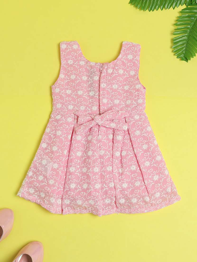 girls embroidered sleeveless fit & flare dress - 22280602 -  Standard Image - 2