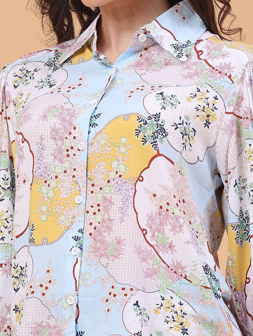 Women Printed Three Quarter Sleeves Regular Shirt - 22280681 -  Standard Image - 2
