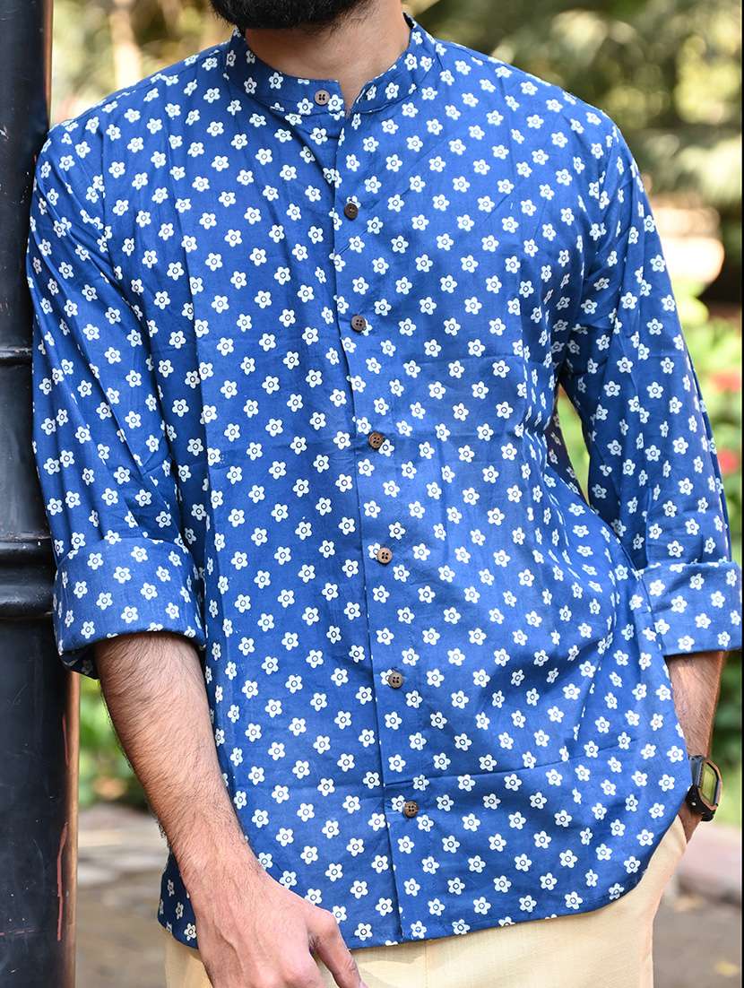 men printed collared long sleeve casual shirt - 22280777 -  Standard Image - 2