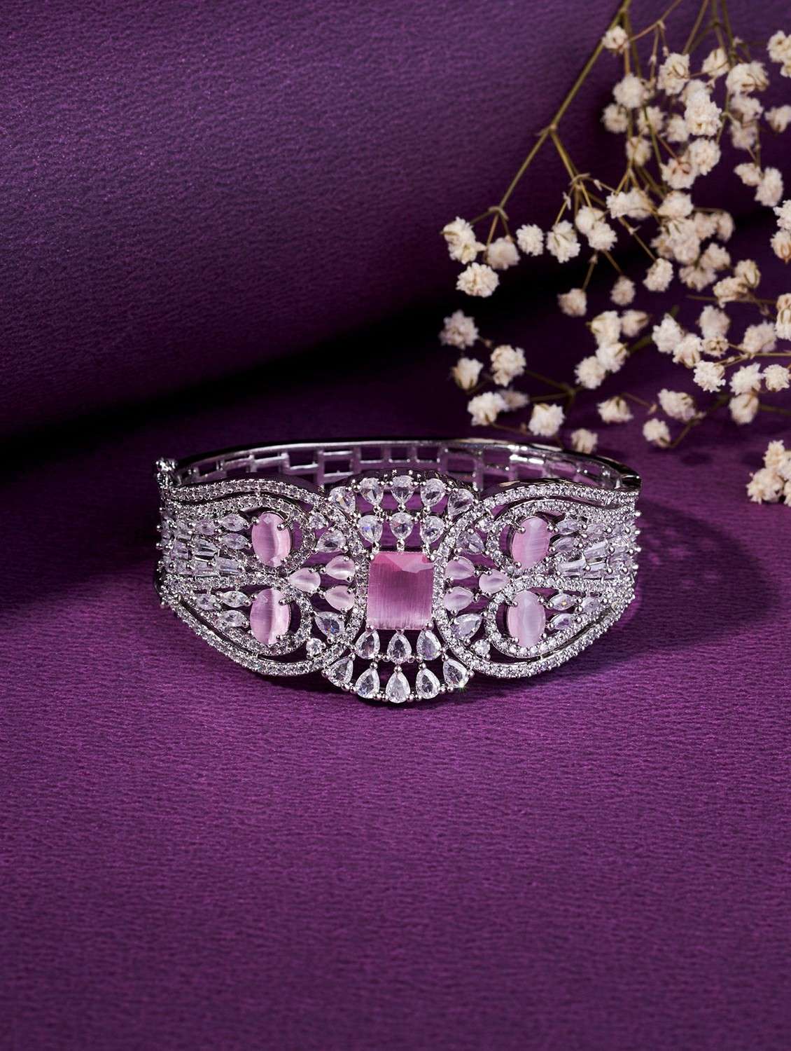 opal touch rhodium plated bracelet