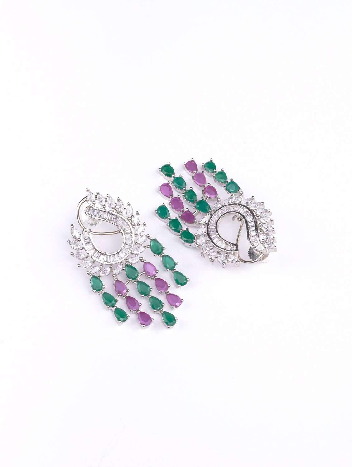 women stone studded drop earrings - 22280816 -  Standard Image - 2